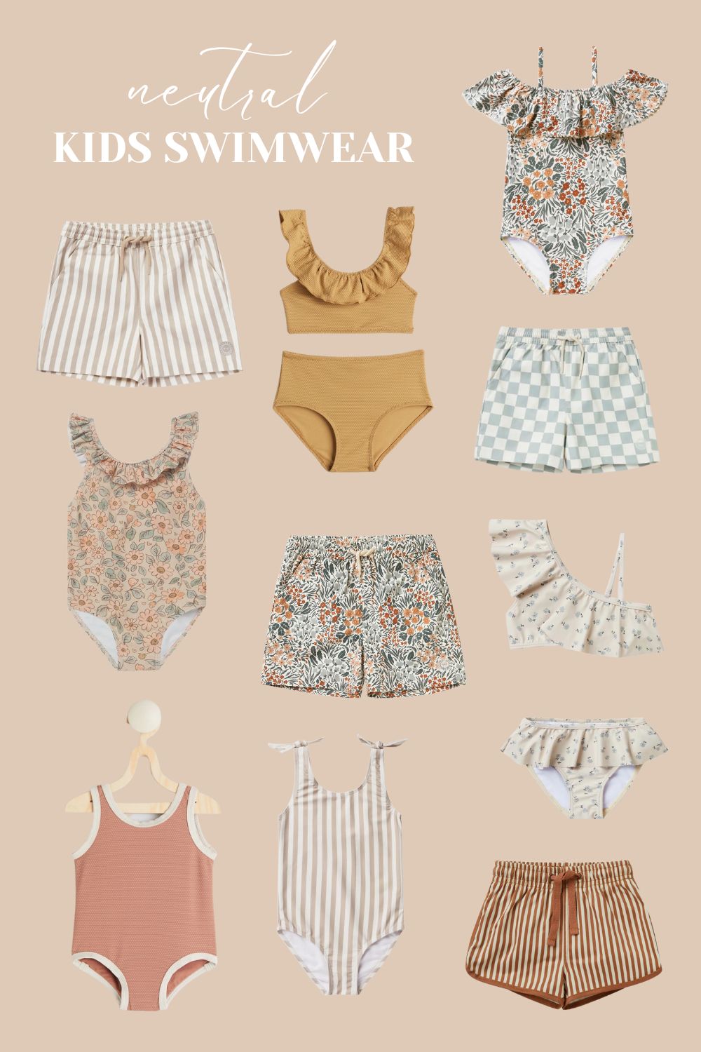 neutral swimwear for kids + baby