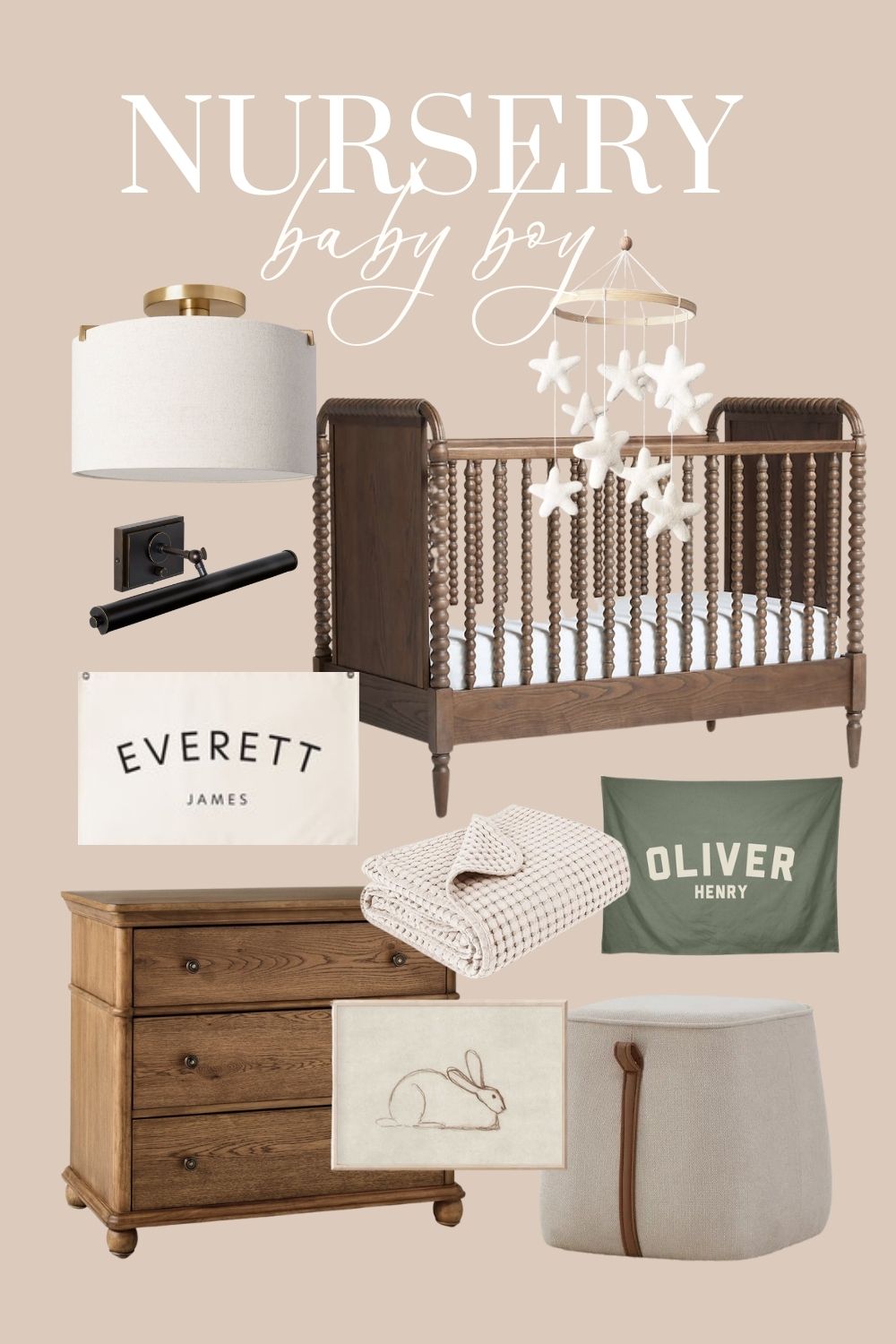 neutral vintage boy nursery ideas